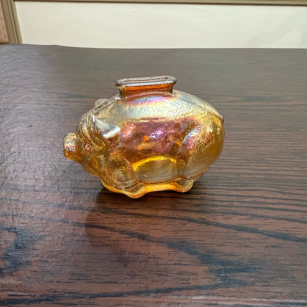 Iridescent Glass Piggy Bank